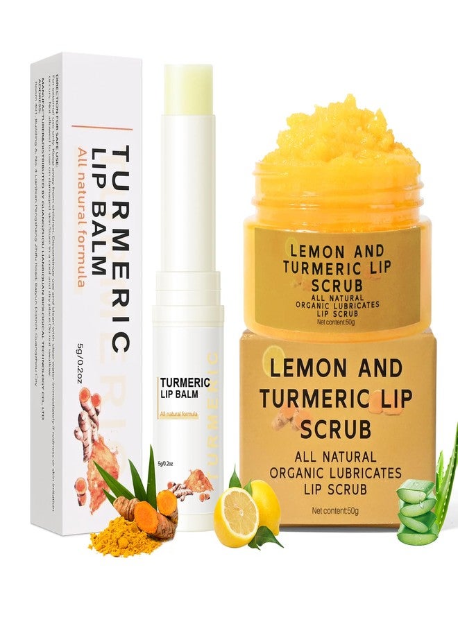 Freeorr Turmeric Lip Treatment Kit for Dark Lips, Lip Scrub&Lip Balm for Smokers, Lip Exfoliator Scrub for Hydration Chapped and Cracked Peel Lips - Image 1